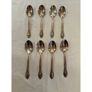 Oneida Ltd Silversmiths 8 Vtg 1950's Ballard Country Lane Rose Spoons 6 3/4"